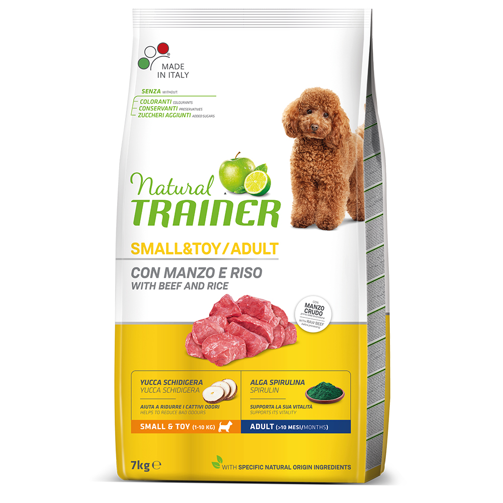 Trainer Natural Dog 7kg Small & Toy Rund & Rijst Trainer Naturel droog hondenvoer