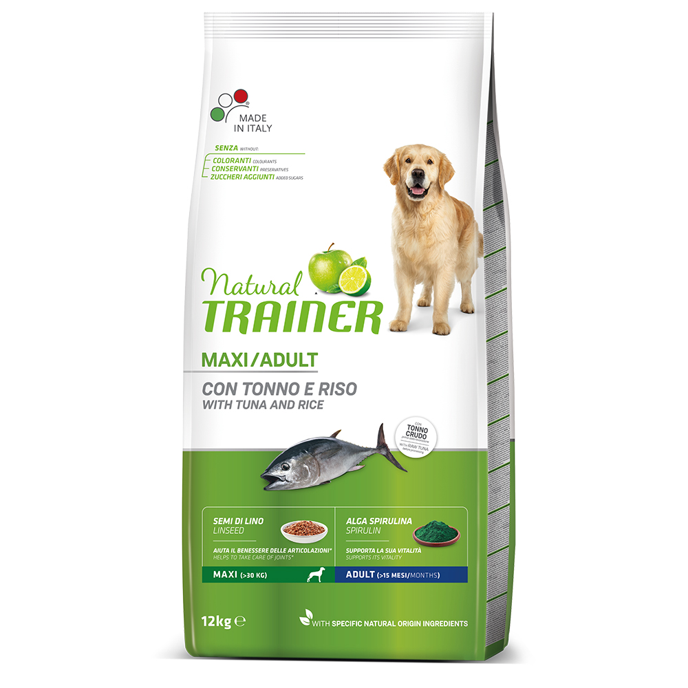 Trainer Natural Dog 12kg Maxi Adult Fish & Rice Trainer Naturel Droog hondenvoer