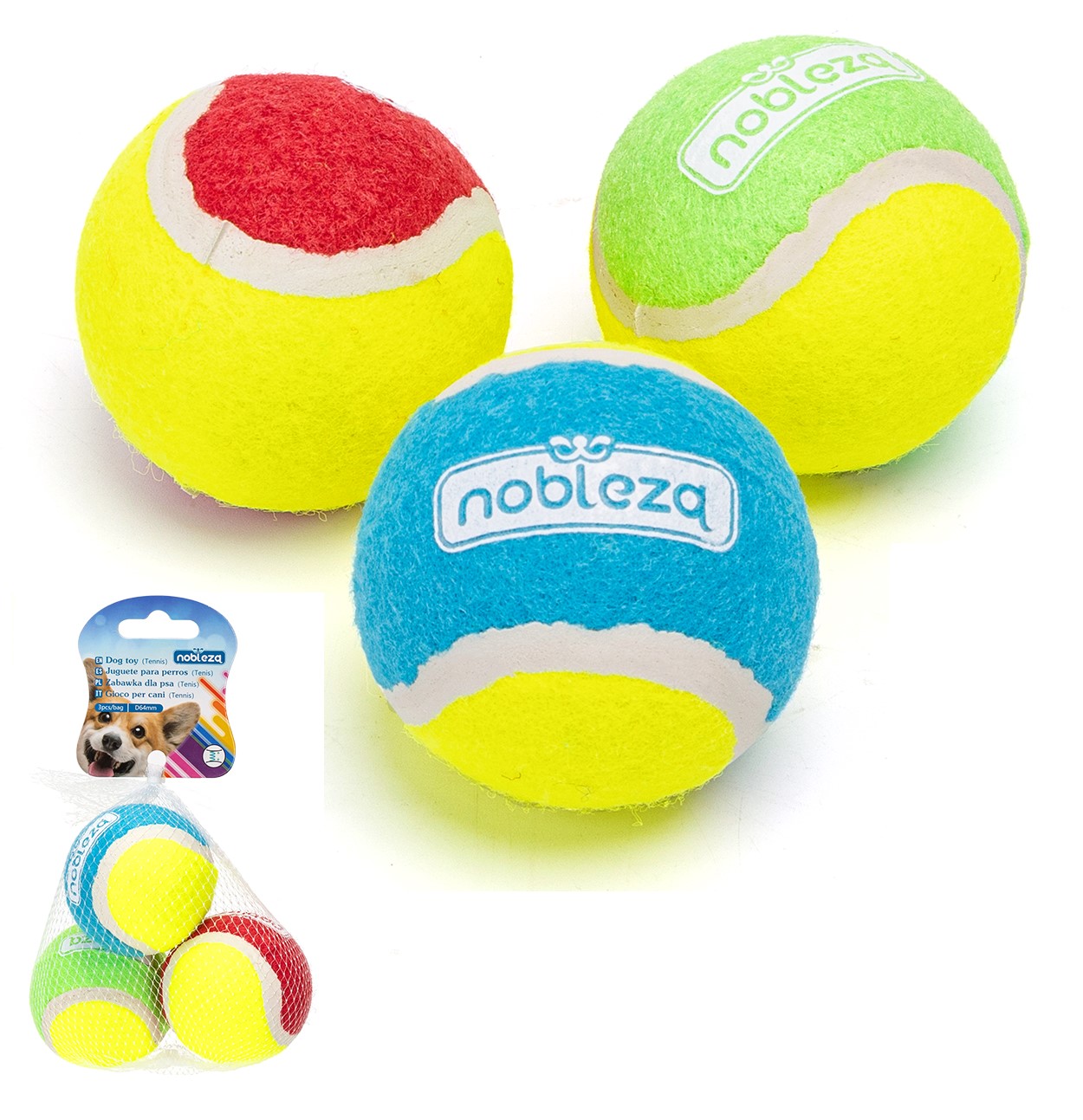 Nobleza Honden tennisballen 3 stuks