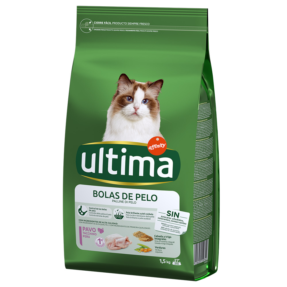 Affinity Ultima Ultima Cat Hairball - Kalkoen & Rijst Kattenvoer - 4,5 kg (3 x 1,5 kg)