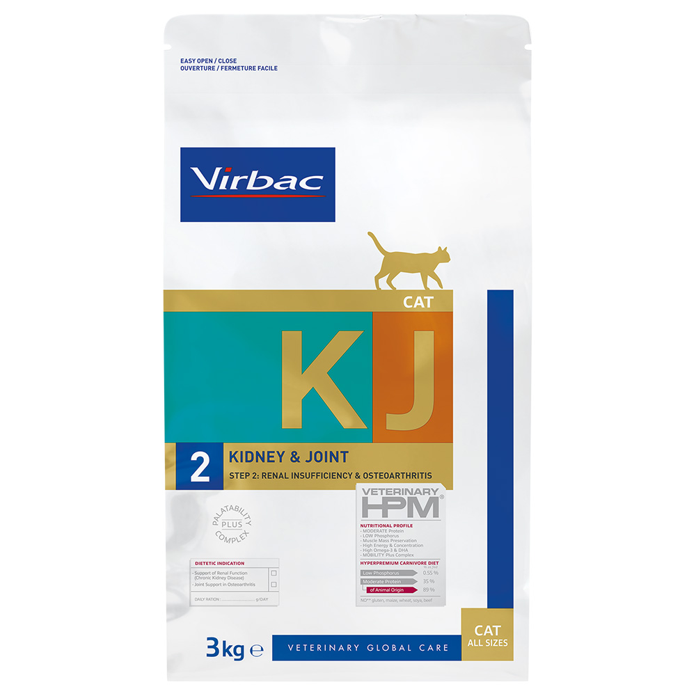Virbac 3kg  Veterinary HPM Cat Kidney & Joint Support KJ2 Katten Droogvoer