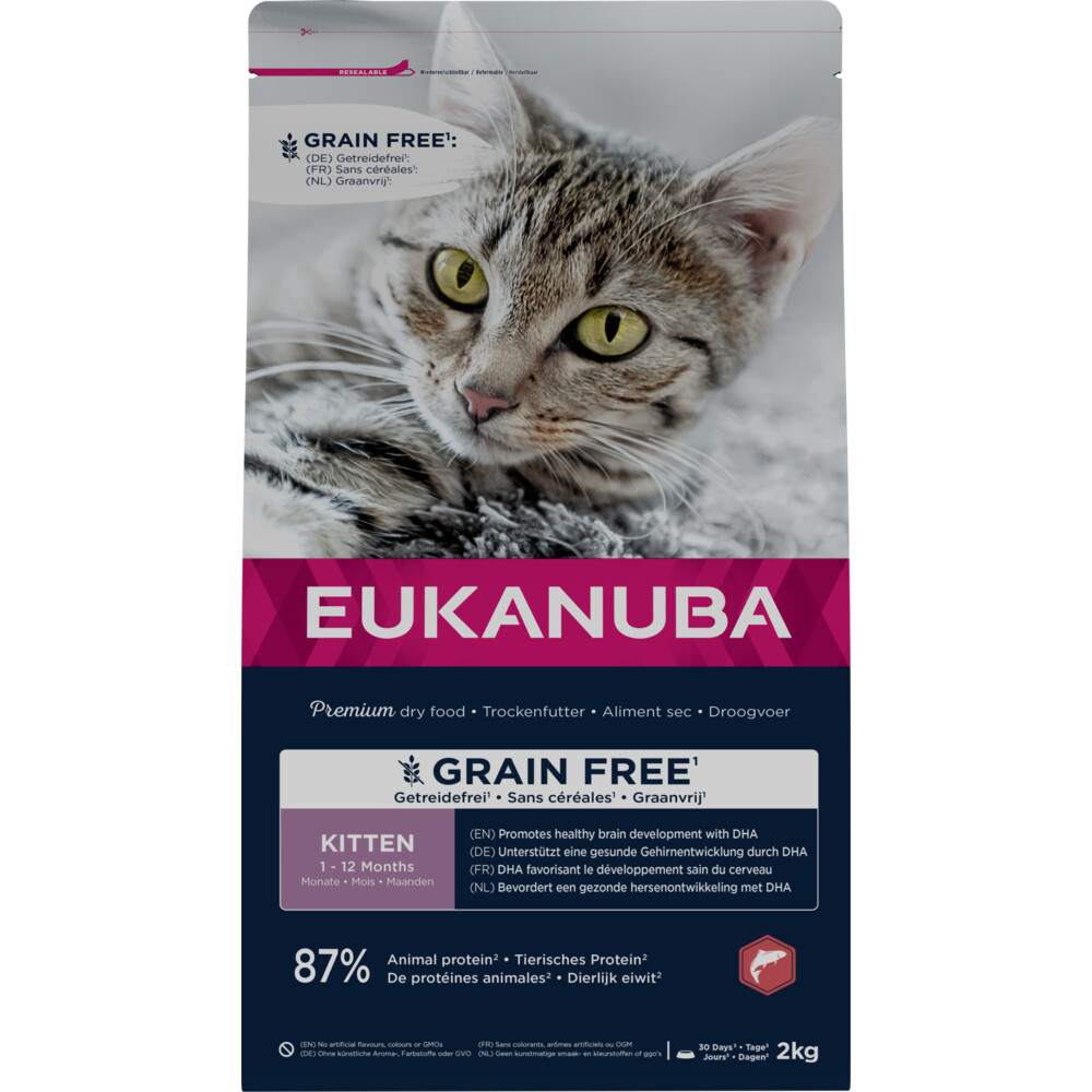 Eukanuba Kitten Graanvrij Rijk aan Zalm - 2 kg