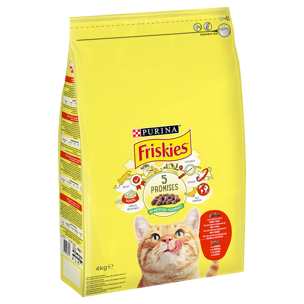 Friskies 4kg Rund, Kip & Groenten  Kattenvoer