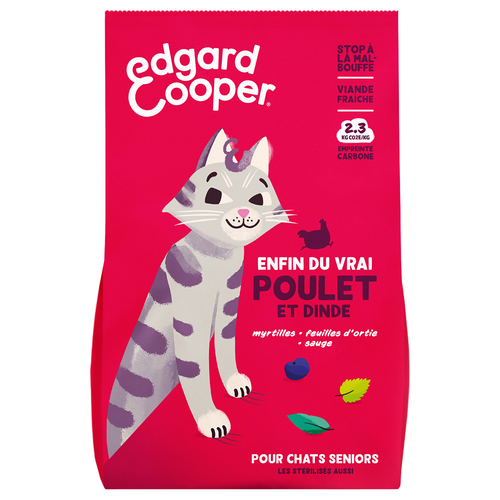 Edgard & Cooper 2kg  Senior Kip, Kalkoen - Kattenvoer