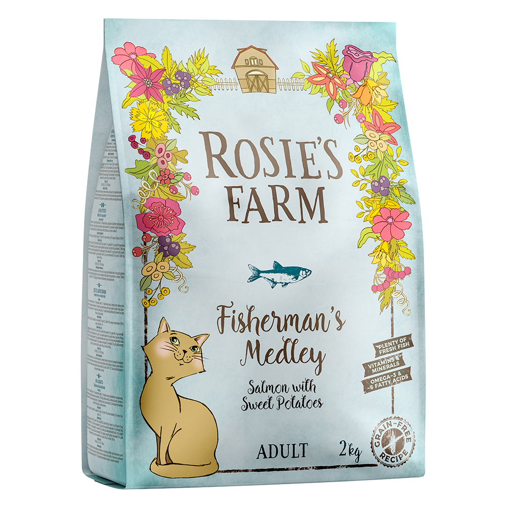 Rosie's Farm 400g  Adult Zalm met Zoete Aardappel Kattenvoer droog