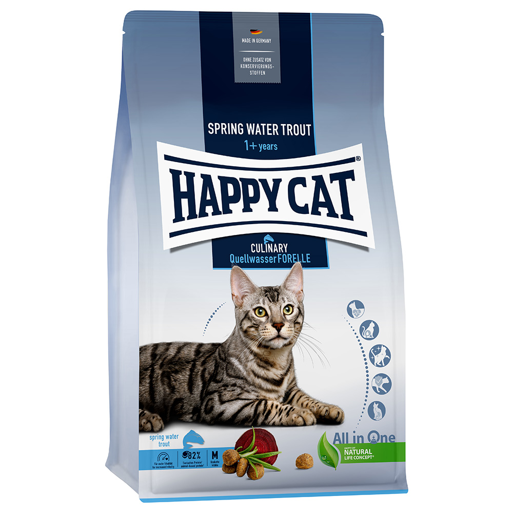 Happy Cat 1,3 kg Culinary Adult Quellwasser Forelle  Katzenfutter trocken