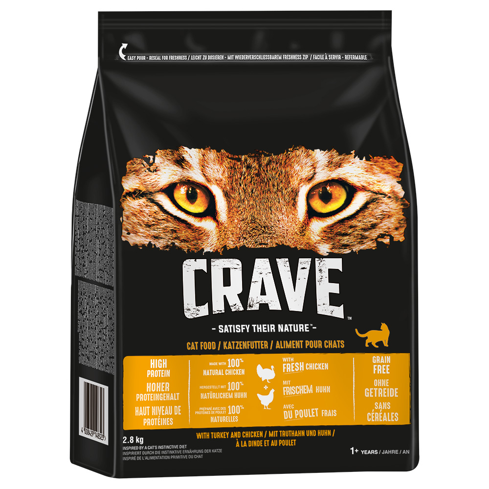 Crave Kat Droogvoer Adult met Kalkoen & Kip Kattenvoer - 2,8 kg