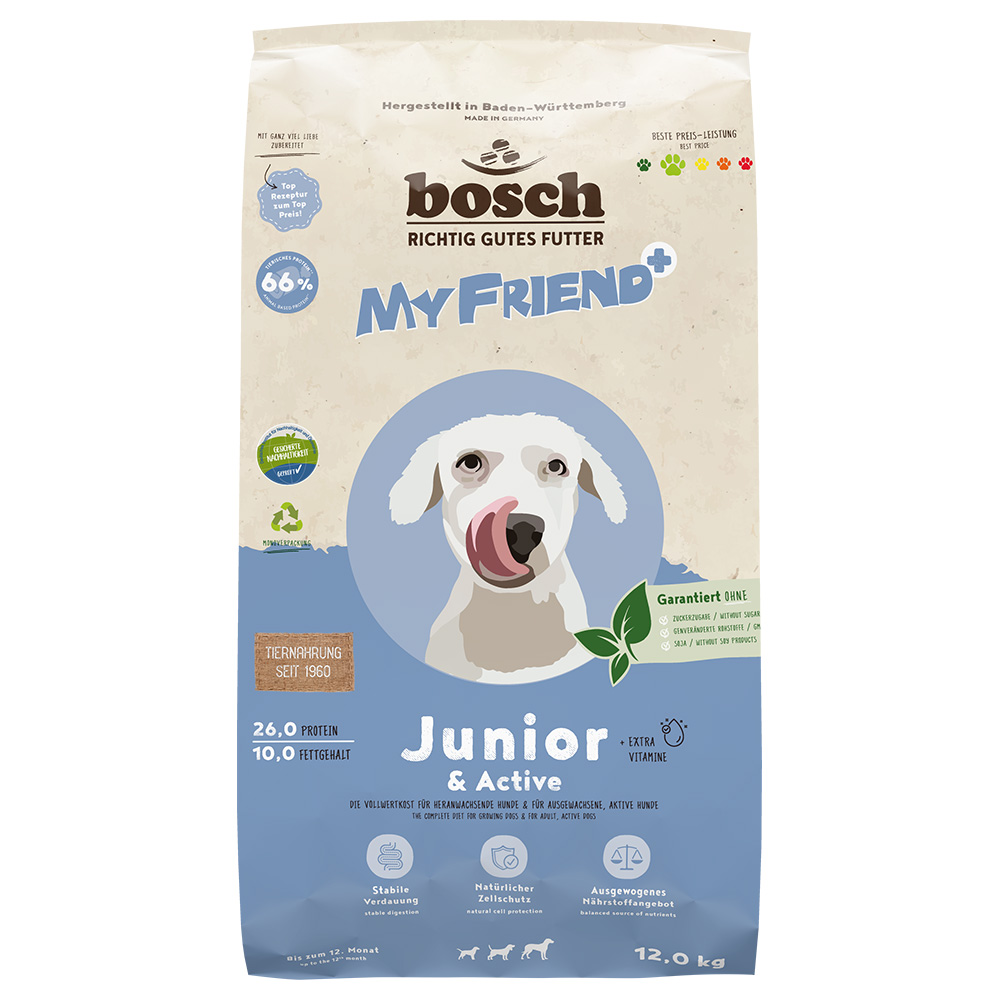 My Friend 12 kg + Dog Junior & Active hondenvoer droog