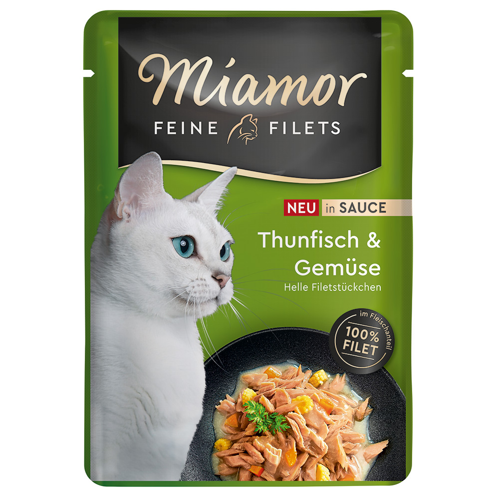 Miamor 24x100g  Fijne Filets in Saus Tonijn & Groenten natvoer voor katten
