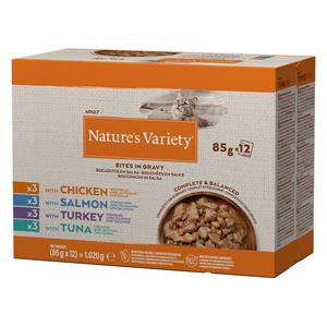 Nature’s Variety Voordeelpakket: 48 x 85 g Nature's Variety Bites in Saus Mix (4 soorten) nat kattenvoer