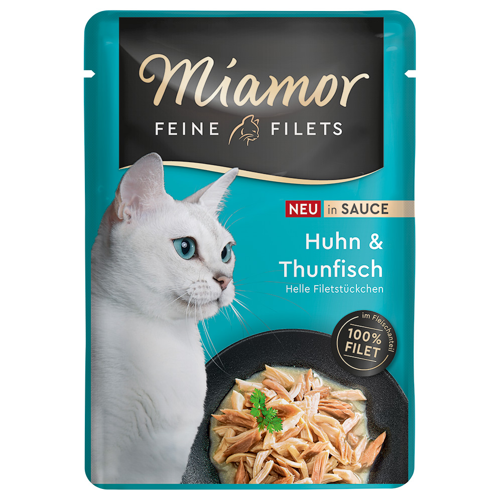Miamor 24x100g  Fijne Filets in Saus Kip & Tonijn natvoer voor katten