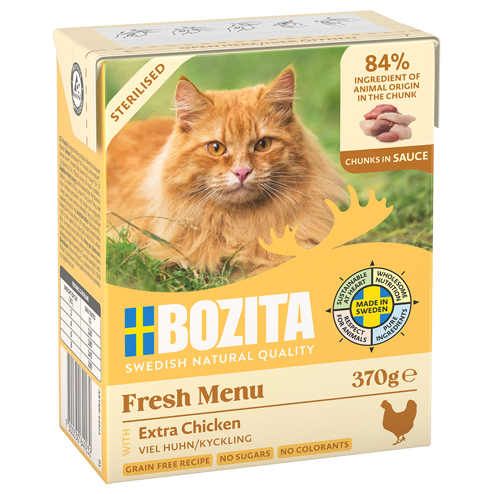 Bozita Voordeelpakket  Tetra Hapjes in Gelei 24 x 370 g Kattenvoer - Sterilsed met veel Kip
