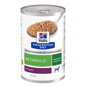 Hill's Prescription Diet 12x 370g  Metabolic met Rund hondenvoer nat