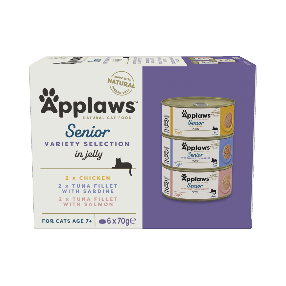 Applaws 6x 70g  Senior Mixpakket (3 Soorten) Katten Natvoer