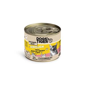 Dogs'n Tiger Voordeelpakket: 12x200g  snackmenu kip met hartjes nat kattenvoer