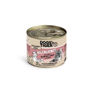 Dogs'n Tiger Voordeelpakket: 12x200g  snackmenu rund met lever nat kattenvoer