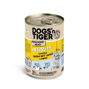 Dogs'n Tiger Voordeelpakket: 12x400g  Snackmenu Kip met Zalm kattenvoer nat