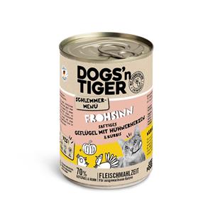 Dogs'n Tiger Voordeelpakket: 12x400g  Snackmenu Gevogelte met Kip kattenvoer nat