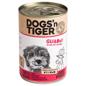 Dogs'n Tiger 6x400g  Adult Rund & Pompoen hondenvoer nat