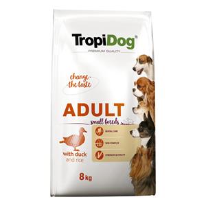 Tropidog 8kg  Premium Adult Small Eend & Rijst droogvoer voor honden