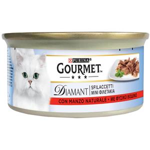 Gourmet 24x85g Natuurlijk Rundvlees  Diamant Nat voor Katten