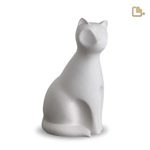 Urnwebshop LoveUrns Forever Porcelain Katten Urn of Asbeeld Wit (0.7 liter)