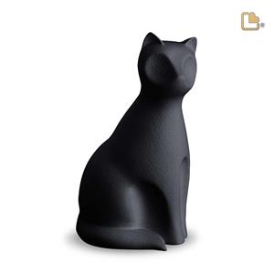 Urnwebshop LoveUrns Forever Porcelain Katten Urn of Asbeeld Zwart (0.7 liter)