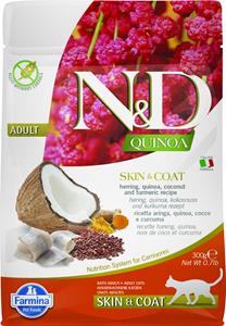 N&D Quinoa kattenvoeding Skin&Coat Haring 300 gr.