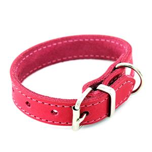 Heim Halsband met sierstiksels, roze 22-28cm, B20mm hond
