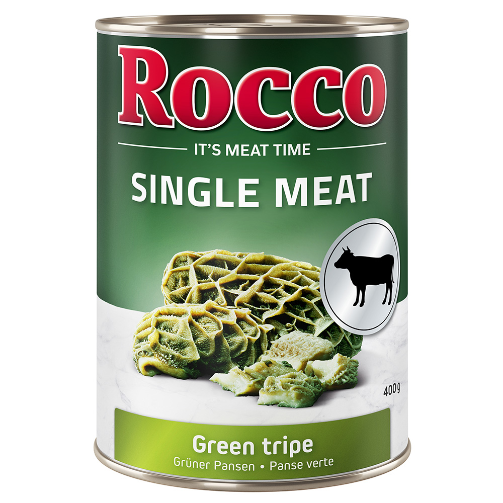 Rocco Single Meat 6 x 400 g Hondenvoer - Pure Groene Pens