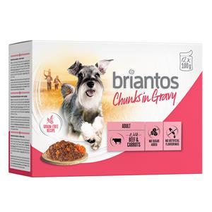 Briantos 48x100g  Chunks in Gravy Rund & Wortel Honden Natvoer