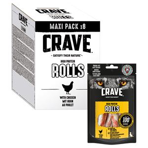 Crave 25% korting!  Adult Protein Snacks - 8 x 50 g Kip