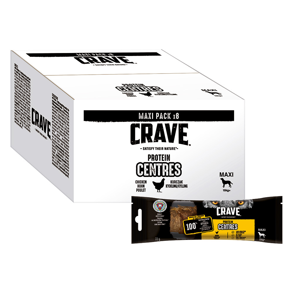 Crave 25% korting!  Adult Protein Snacks - 8 x 72 g Kip eiwit Centres Maxi