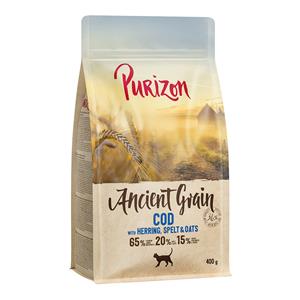 Purizon 2 x 400 g  Kattendroogvoer voor een Probeerprijs! - Adult Kabeljauw - Ancient Grain