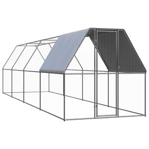 VIDAXL Outdoor-hühnerkefig 2x8x2 M Verzinkter Stahl