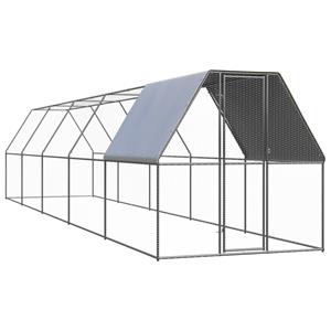 VIDAXL Outdoor-hühnerkefig 2x10x2 M Verzinkter Stahl