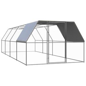 VIDAXL Outdoor-hühnerkefig 3x8x2 M Verzinkter Stahl