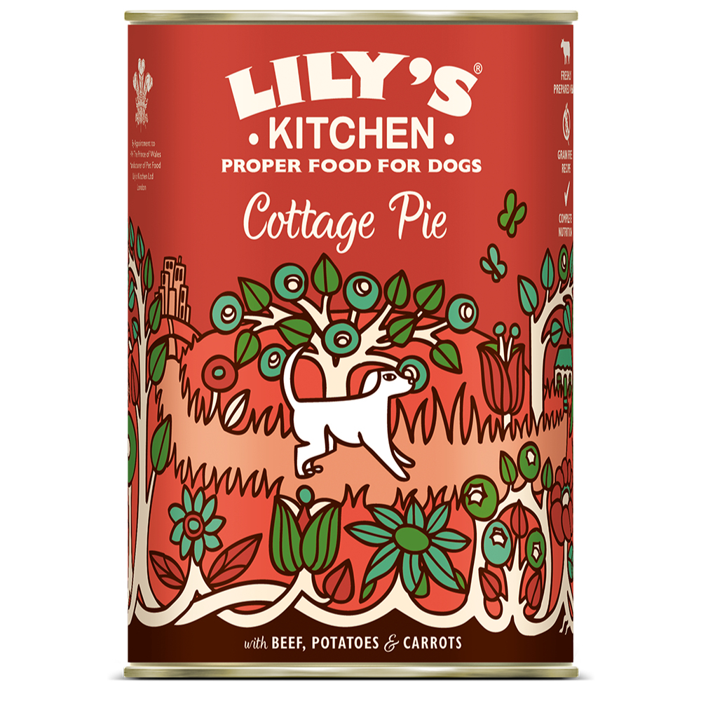 Lily's Kitchen 6x400g  Diner voor honden Rundvlees, aardappelen & wortelen nat hondenvoer