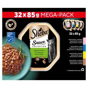 Sheba Sauce Collection Mega-Pack - Kattenvoer - Zalm - Tonijn - 2,72 kg