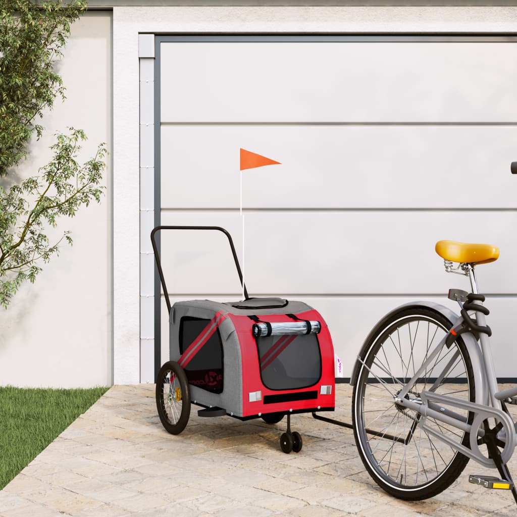 VidaXL Hondenfietstrailer oxford stof en ijzer oranje en grijs