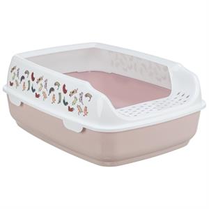 Trixie Delio Cat Litter Tray Rim Light Lilac/White