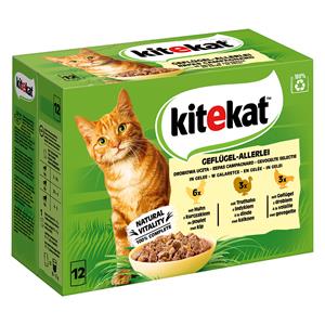 Kitekat 15% Korting!  Maaltijdzakjes 24/48 x 85 g Kattenvoer - Gevogelte allsoorten in gelei (48 x 85 g)