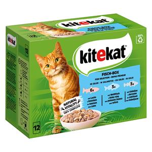 Kitekat 15% Korting!  Maaltijdzakjes 24/48 x 85 g Kattenvoer - Vis Box in gelei (48 x 85 g)