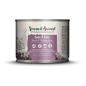 Venandi Animal Voordeelpakket: 24x200g  Adult Cat Eend & Kalkoen natvoer voor katten