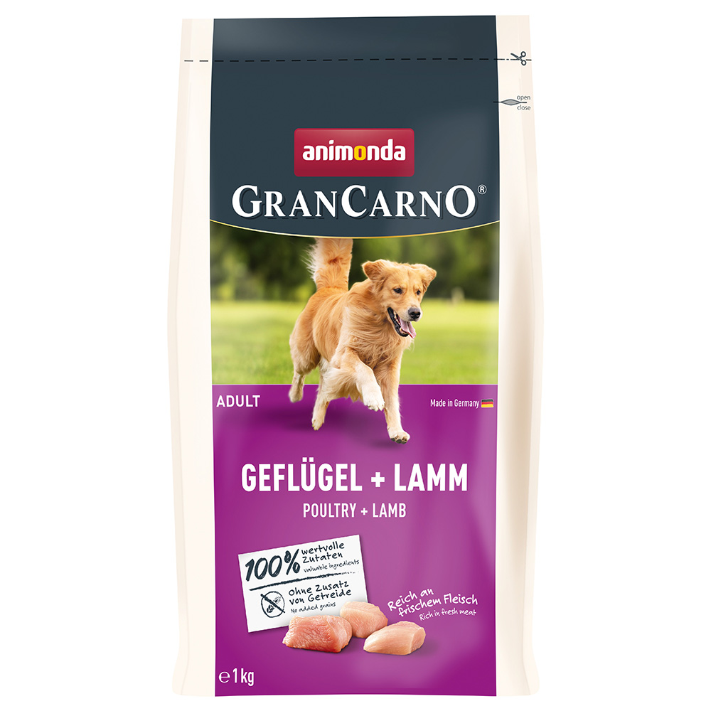 Animonda GranCarno 1kg  Adult Gevogelte + Lam droogvoer voor honden