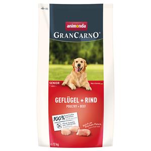 Animonda GranCarno 12kg  Senior Gevogelte + Rund droogvoer voor honden