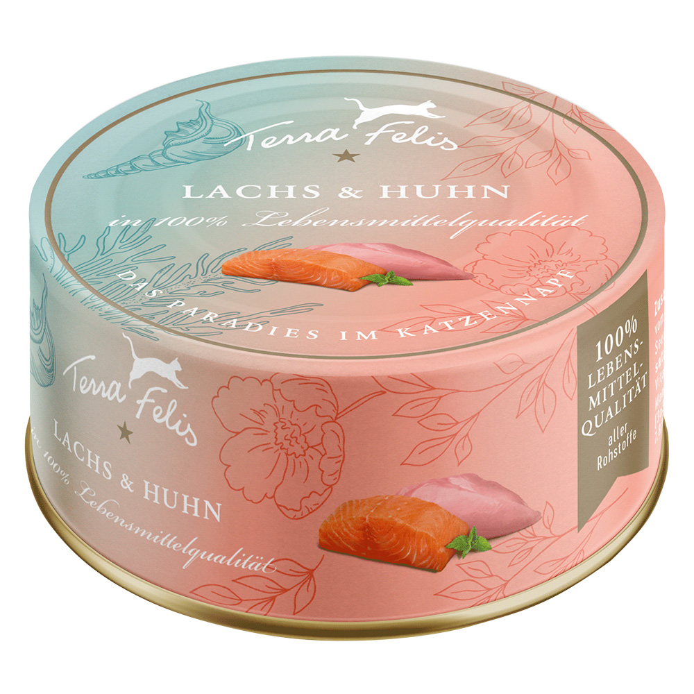 Terra Felis 12 x 80 g Kattenvoer - Zalm & Kip