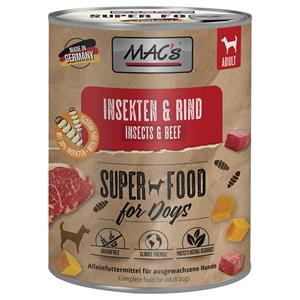 MAC's 24x750g  natvoer voor honden met insecten Rund & insecten