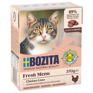 Bozita 6x370g stukjes in Saus met Kippenlever  Kattenvoer