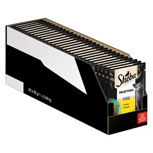 Sheba 56 x 85 g Megapack  Varianten Maaltijdzakjes Selection in Saus met Kip Kattenvoer Nat